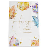 彼はジェム誕生日クリスタルスボーイの水色だ ミディアムペーパーバッグ (裏面)