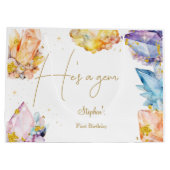 彼はジェム誕生日クリスタルスボーイの水色だ ラージペーパーバッグ (裏面)