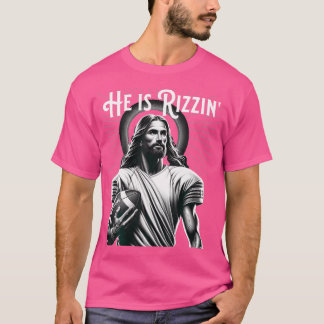 彼はジーザス遊のサッカーおもしろいRだ Tシャツ