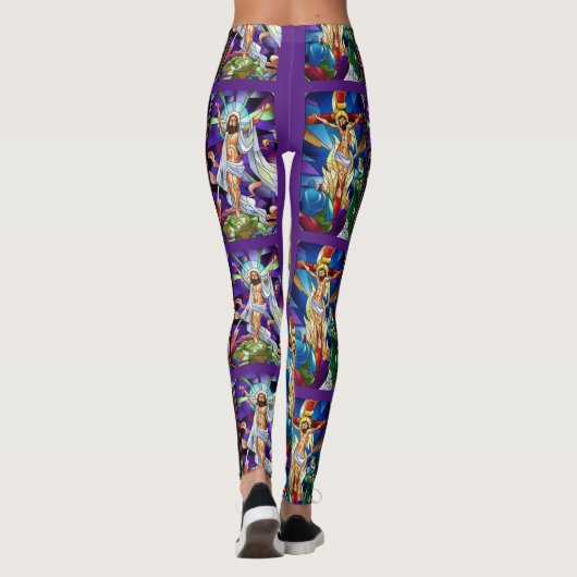 彼はステイングラスの復活祭レギンスを起こした レギンス (裏面)