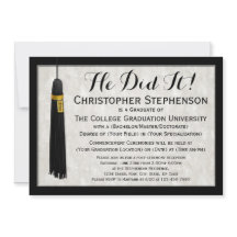 彼はタッセル大学の卒業を行った