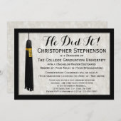 彼はタッセル大学の卒業を行った 招待状 (正面/裏面)