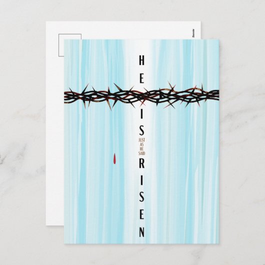 彼はトゲの冠を登って十字架で復活した シーズンポストカード (正面/裏面)