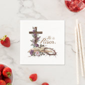 彼はバイブル・ナプキンスとフローラ・クロスを起こした スタンダードカクテルナプキン (インサイチュ)