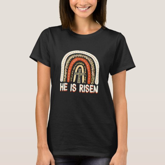 彼はヒョウのレインボークリスチャン・イエスを喜んで生まれ変わった Tシャツ (正面)