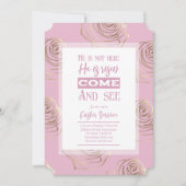 彼はピンクのイースター招待状カードを持ち上げた シーズンカード (正面)