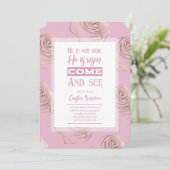 彼はピンクのイースター招待状カードを持ち上げた シーズンカード (スタンド正面)