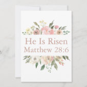 彼はピンクの美しいフローラ宗教的な復活祭 カード (正面)