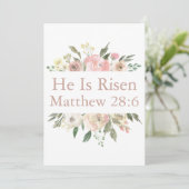 彼はピンクの美しいフローラ宗教的な復活祭 カード (スタンド正面)