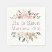 彼はピンクの美しいフローラ宗教的な復活祭 スタンダードカクテルナプキン (正面)