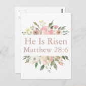 彼はピンクの美しいフローラ宗教的な復活祭 ポストカード (正面/裏面)