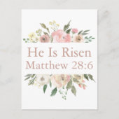 彼はピンクの美しいフローラ宗教的な復活祭 ポストカード (正面)