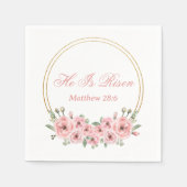 彼はピンクの金ゴールドフローライースターナプキンスに上昇している スタンダードカクテルナプキン (正面)