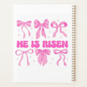 彼はピンクイースターフローラコケット弓を復活させた プランナー手帳 (裏面)