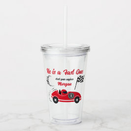 彼はファーストワンフェスティバルレッドレースカー誕生日 アクリルタンブラー