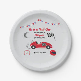 彼はファーストワンフェスティバルレッドレースカー誕生日 ペーパープレート