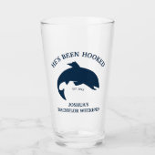 彼はフック海軍魚釣りバチュラーパーティ タンブラーグラス (正面)