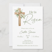 彼はフローラクロス教会のイースターサービスを復活した 招待状 (正面)