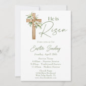 彼はフローラクロス教会の復活祭の日曜日に復活した 招待状 (正面)