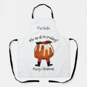 彼はプ食べリングのクリスマスを エプロン (正面)