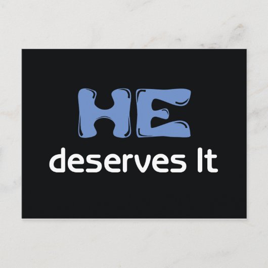 彼はポストカードに値する ポストカード (正面)