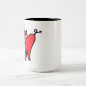 彼はマグ-色嘲笑します ツートーンマグカップ (中央)