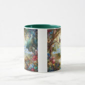 彼はマタイの聖句ステンドグラスの森で生まれ変わった マグカップ (中央)