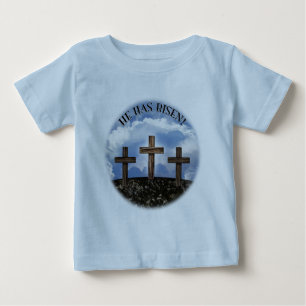 彼はマタイ26:39の険しい十字架を3上昇した ベビーTシャツ
