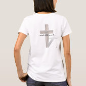 彼はマタイ26:39の険しい十字架を3上昇した Tシャツ (裏面)