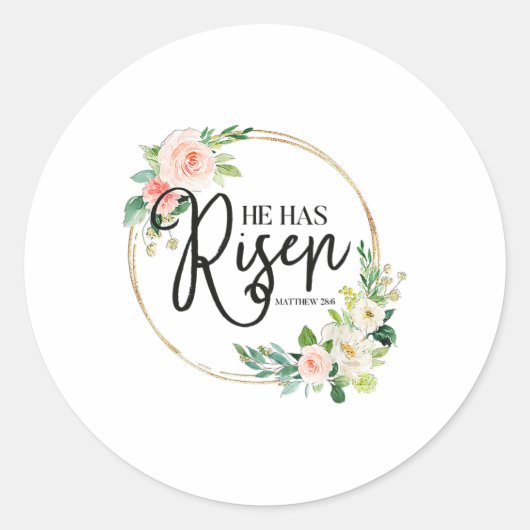 彼はマタイ286フローラクリスチャン・イースター・ダを復活させた ラウンドシール (正面)