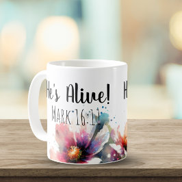 彼はマーク16:11生きている コーヒーマグカップ