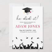 彼はミニマリストのシニアの卒業招待状をやった 招待状 (正面)