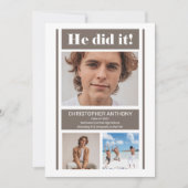 彼はミニマルシンプル主義のGreige卒業した 案内状 (正面)