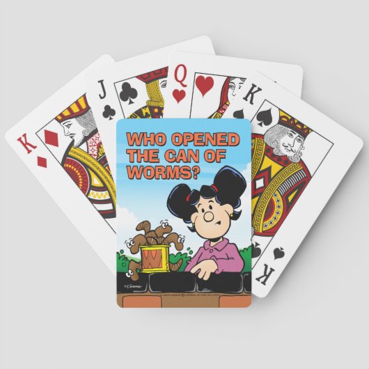 彼はミミズの缶を開けた トランプ (裏面)