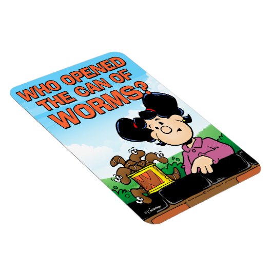 彼はミミズの缶を開けた マグネット (右側)