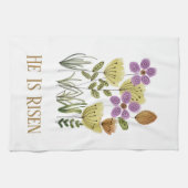 彼はモダン復活祭のフローラを起こした キッチンタオル (横)