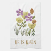 彼はモダン復活祭のフローラを起こした キッチンタオル (縦)