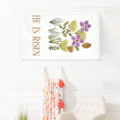 彼はモダン復活祭のフローラを起こした 横断幕 (インサイチュ)