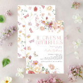 彼はモダン私の与え蝶ピンクのブライダルシャワー 招待状