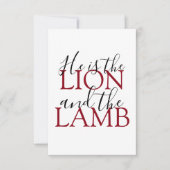 彼はライオンと子羊の悔やみや弔慰 カード (正面)