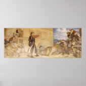 彼はライオンを冗談を言っているかのように扱った ポスター (正面)