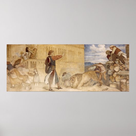 彼はライオンを冗談を言っているかのように扱った ポスター (正面)