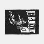 彼はリジンおもしろいイエスバスケミーム フリースブランケット (正面(横))