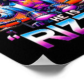 彼はリズィンのイエスはリズィンのイースターおもしろいキリストを持っている ポスター (角)