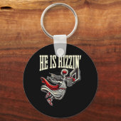 彼はリズィンイエズバイおもしろいスケットミームだ キーホルダー (正面)