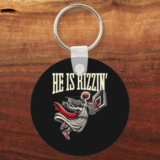 彼はリズィンイエズバイおもしろいスケットミームだ キーホルダー (正面)