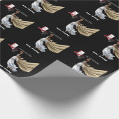 彼はリズンイエスおもしろいのバスケッ遊トボールレトロ ラッピングペーパー (角)