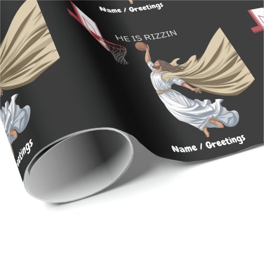 彼はリズンイエスおもしろいのバスケッ遊トボールレトロ ラッピングペーパー (ロールコーナー)