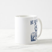 彼はリズンバレーボールイエスハッピーイースターおもしろいC コーヒーマグカップ (正面右)