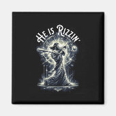 彼はリージン・イエス遊の野球おもしろい・スポーツ・リーズ マグネット (正面)